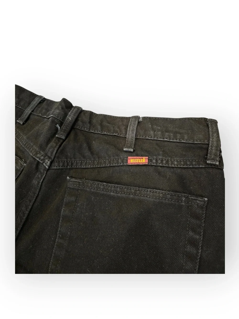 Rustler by Wrangler Men Black Regular Fit Straight Leg Jeans 34x29 Workwear